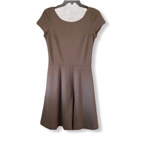 Taupe Cross-back Fit & Flare dress